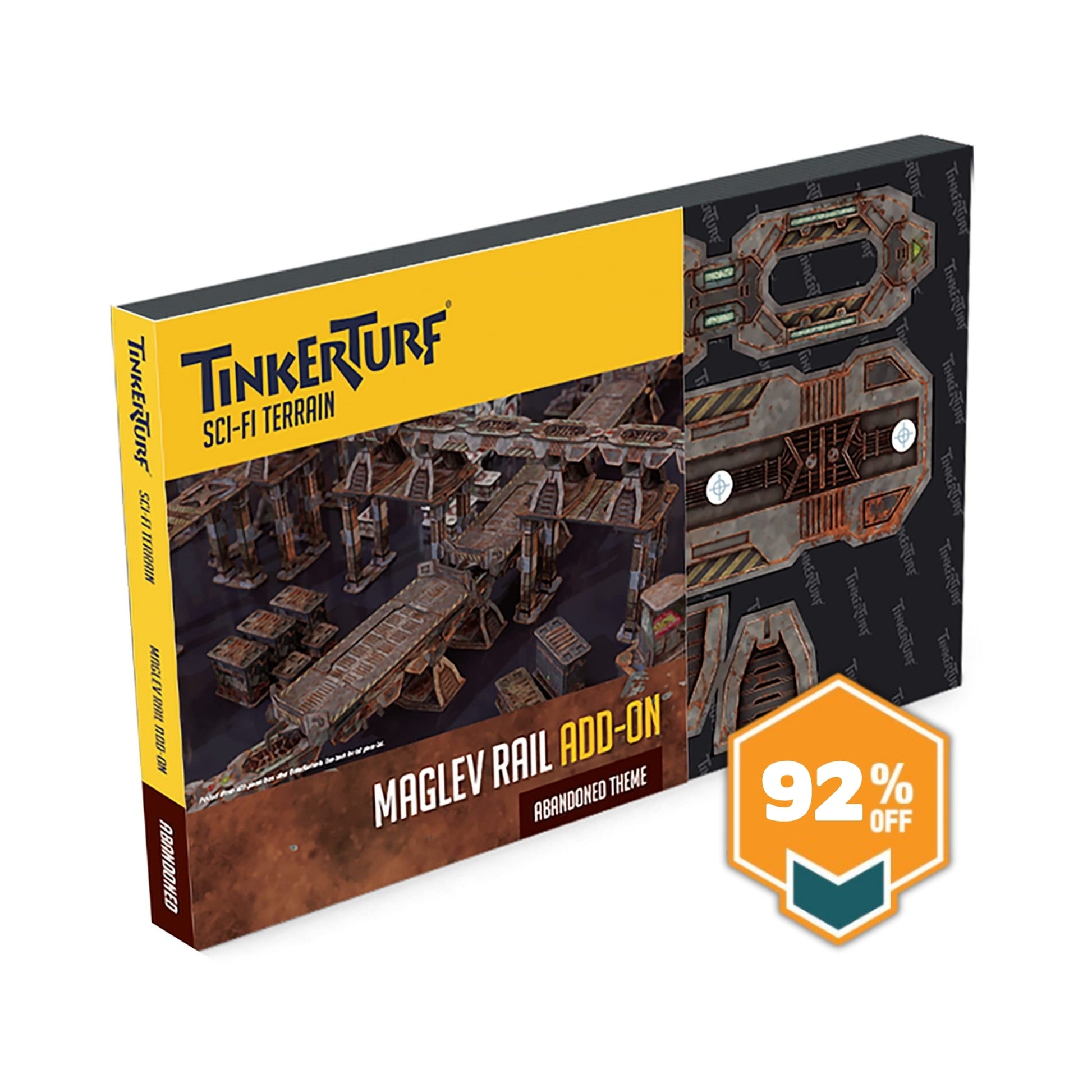 TinkerTurf Sci-Fi - MagLev Rail & Car - Abandoned Theme