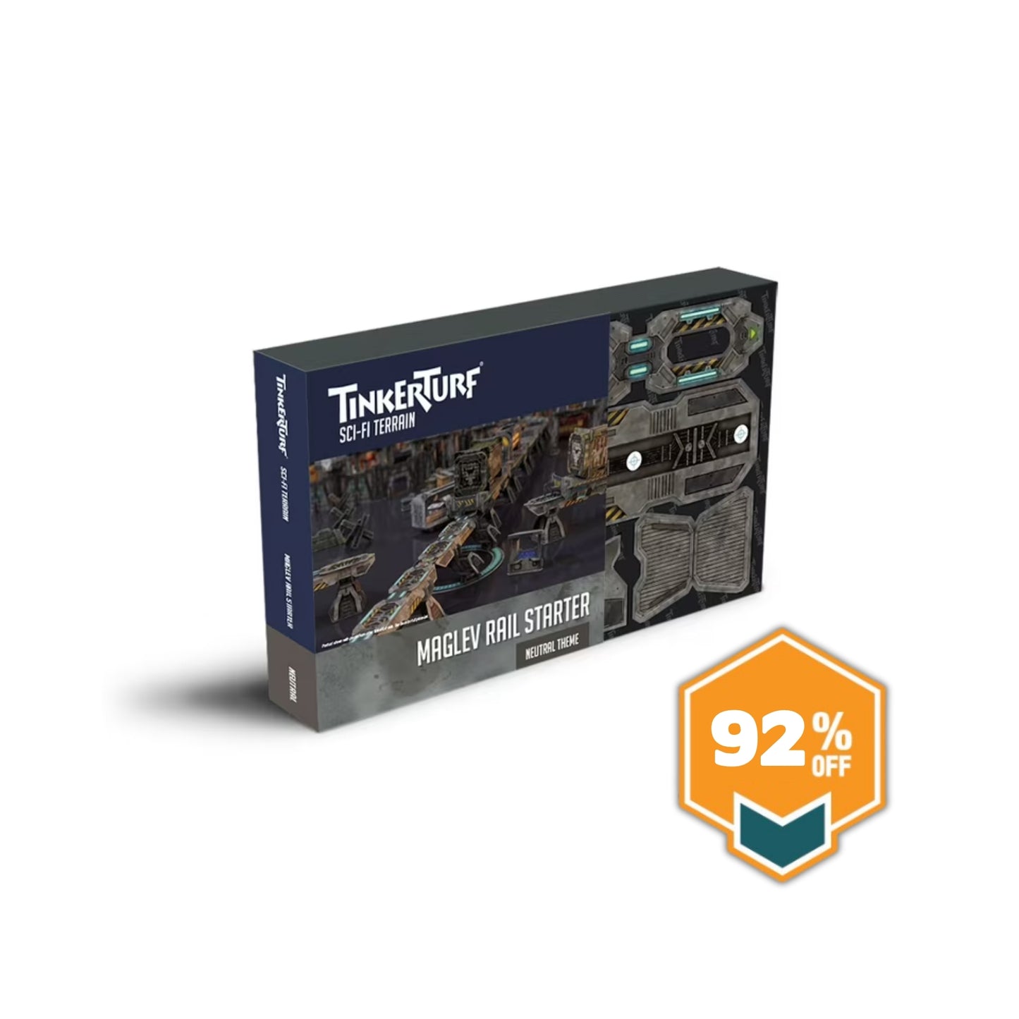 TinkerTurf Sci-Fi - MagLev Rail & Car - Neutral Theme